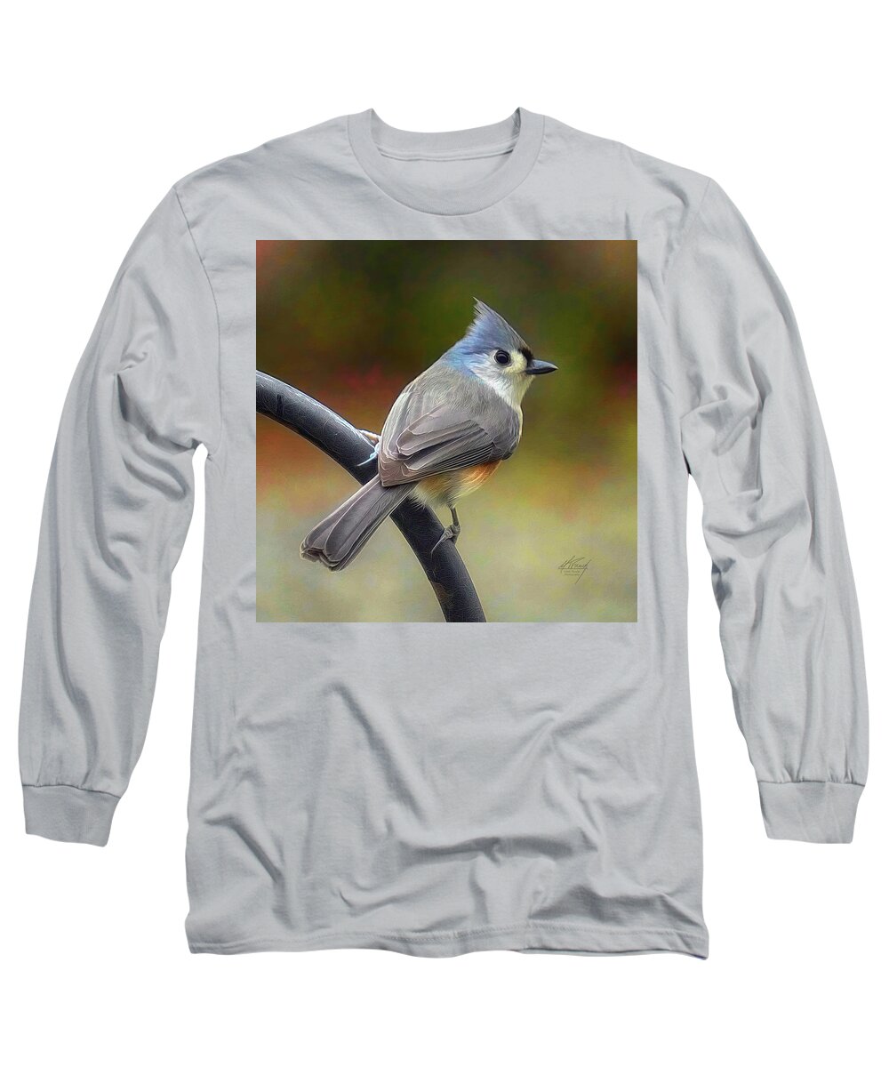 Tufted Titmouse Long Sleeve T-Shirt featuring the photograph Perfect Pitch by Michael Frank
