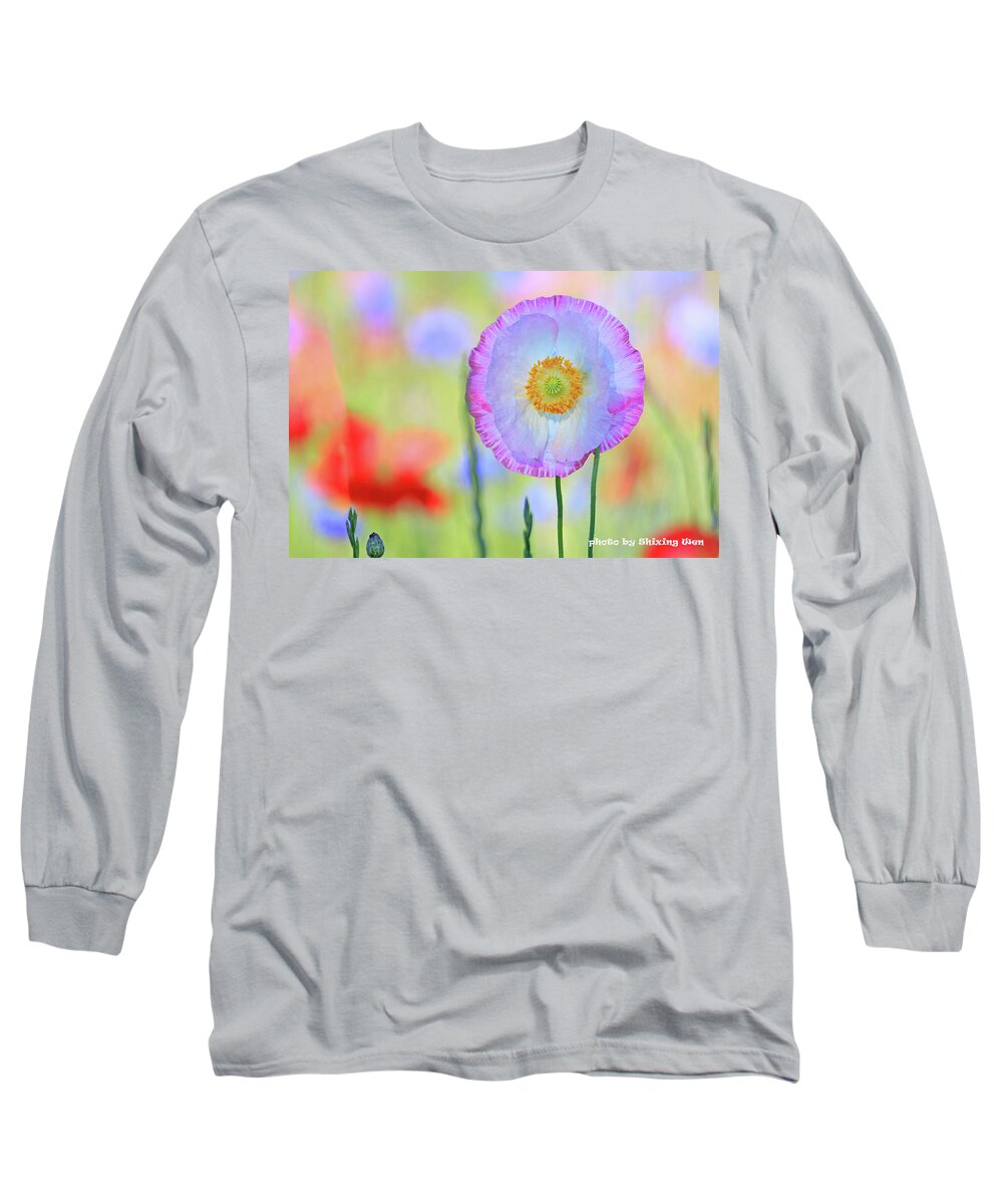 Poppy Flowers Long Sleeve T-Shirt featuring the photograph Poppy Flowers by Shixing Wen