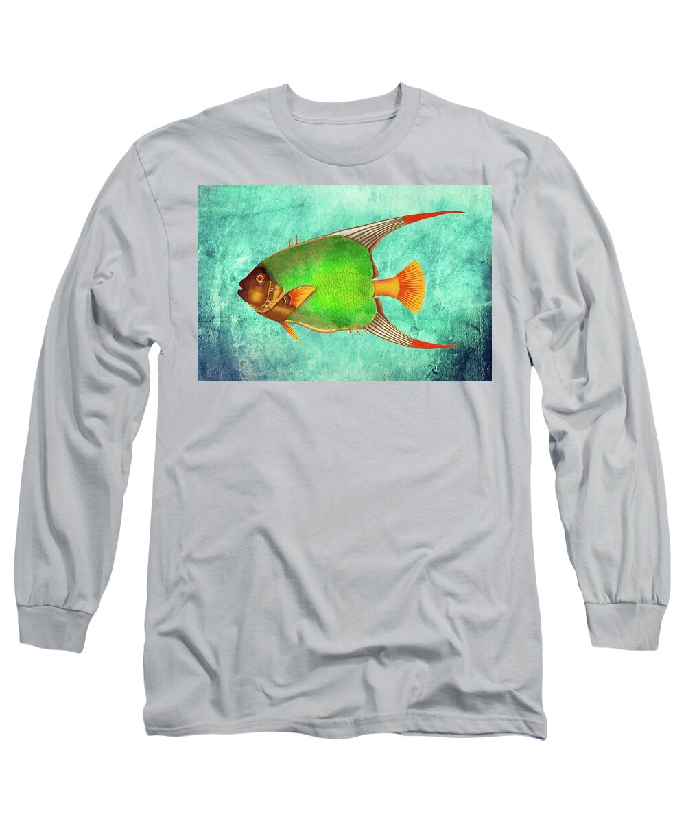 Brilliant Fish Long Sleeve T-Shirt featuring the digital art Portrait of a Fish 2 by Lorena Cassady