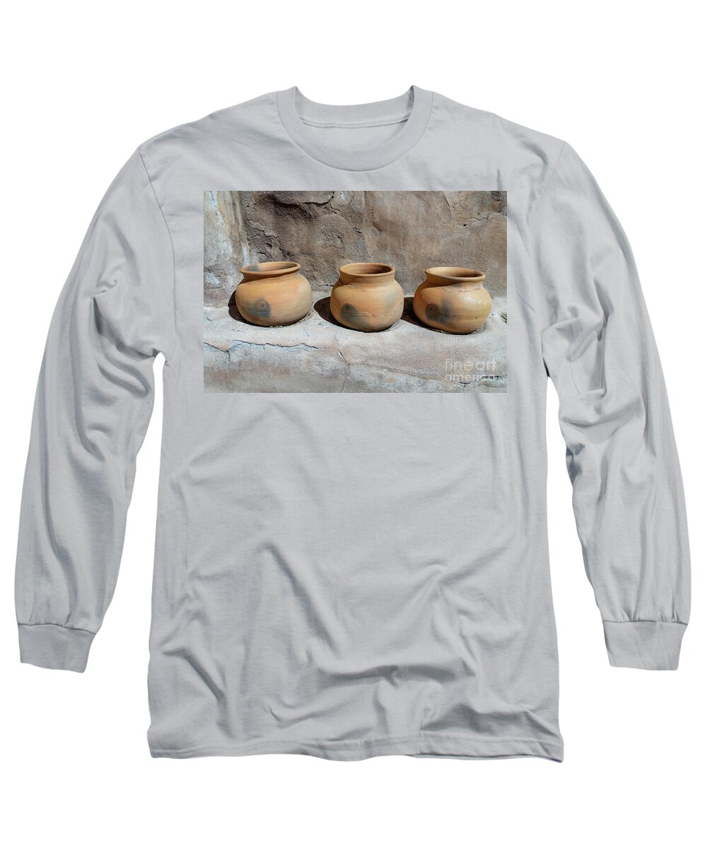 Ancestral Long Sleeve T-Shirt featuring the photograph Pottery by Roxie Crouch