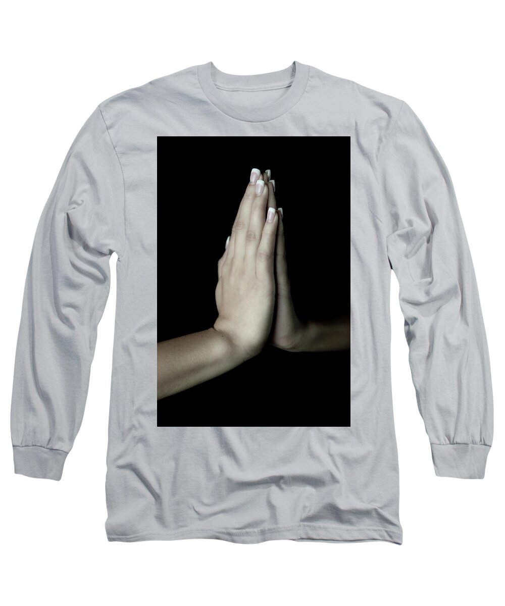 Yoga Long Sleeve T-Shirt featuring the photograph Prayer Hands by Marian Tagliarino