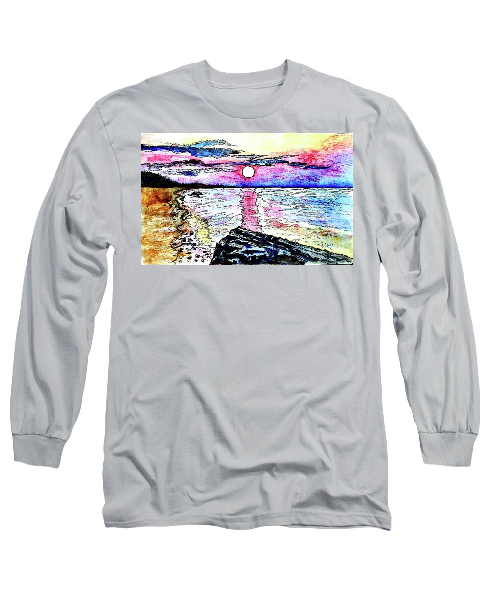 Eileen Kelly Long Sleeve T-Shirt featuring the painting Rainbow Reflections by Eileen Kelly