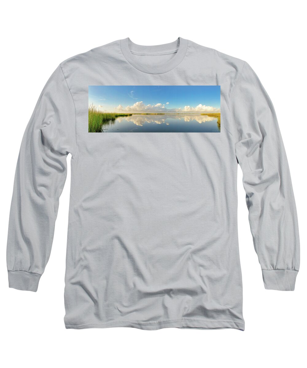 Clouds Long Sleeve T-Shirt featuring the photograph Reflections from Port Bay by Christopher Rice
