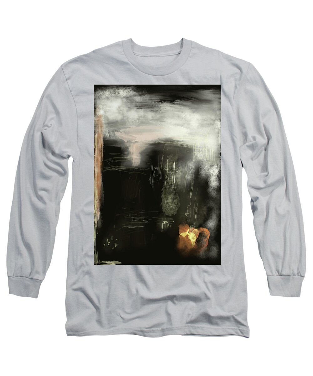 Colour Long Sleeve T-Shirt featuring the digital art Rock in Space an abstract painting by Jeremy Holton by Jeremy Holton
