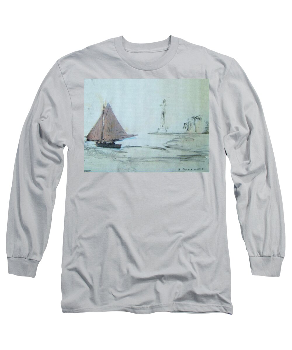  Long Sleeve T-Shirt featuring the painting Sailing Away by David McCready