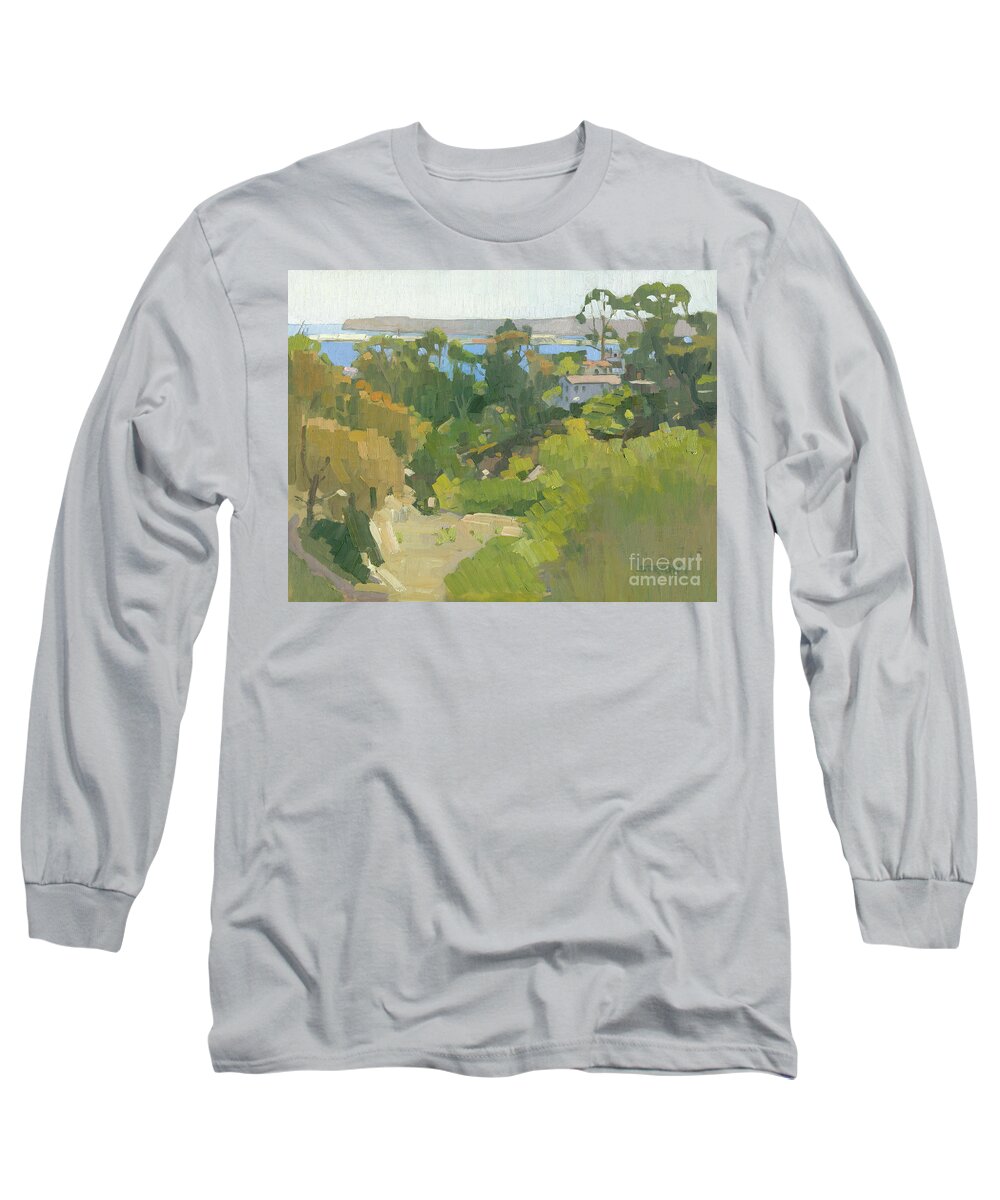 San Diego Bay Long Sleeve T-Shirt featuring the painting San Diego Bay View - San Diego, California by Paul Strahm
