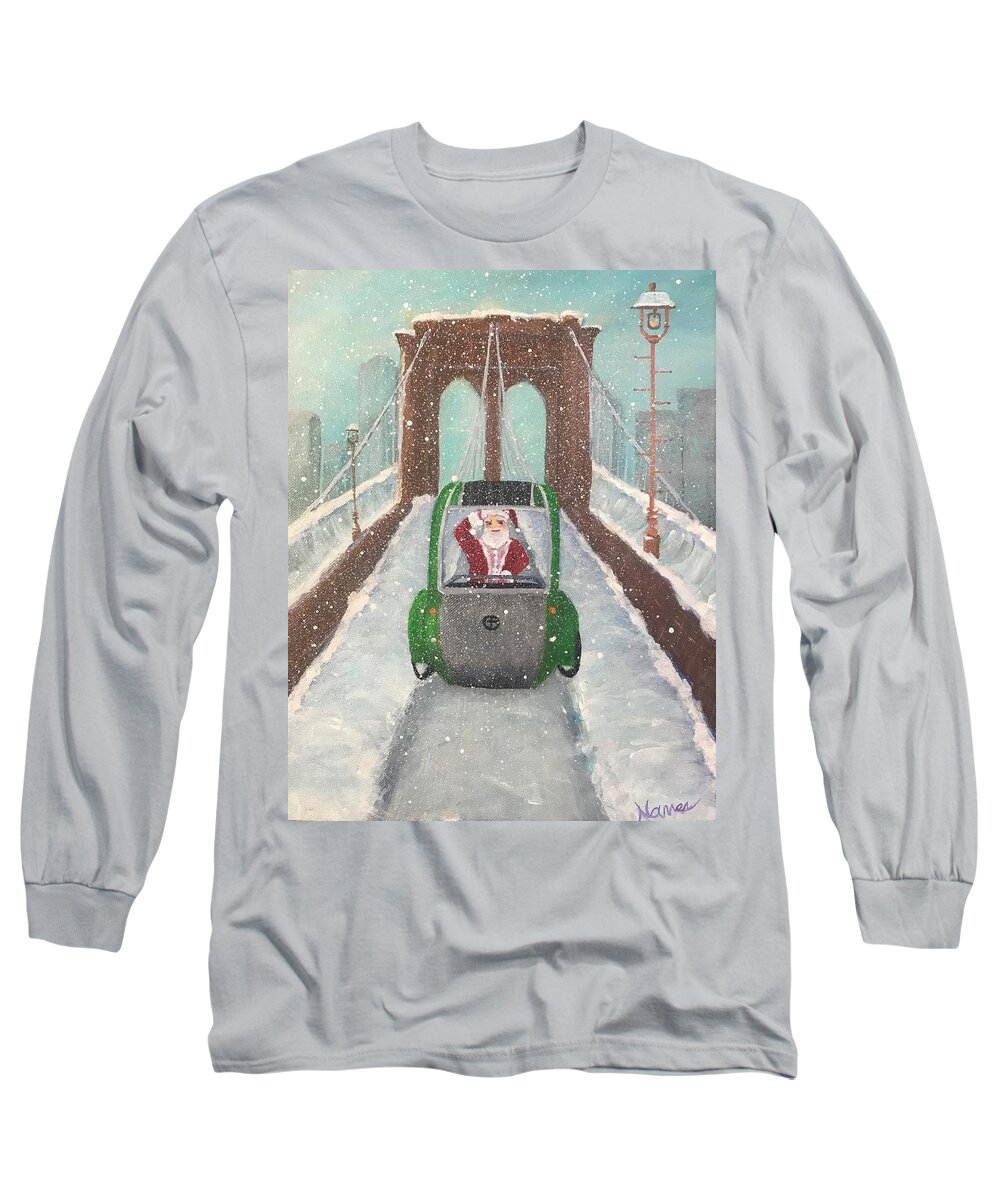 Organic Transit Long Sleeve T-Shirt featuring the painting ELF Scene 2020 by Deborah Naves
