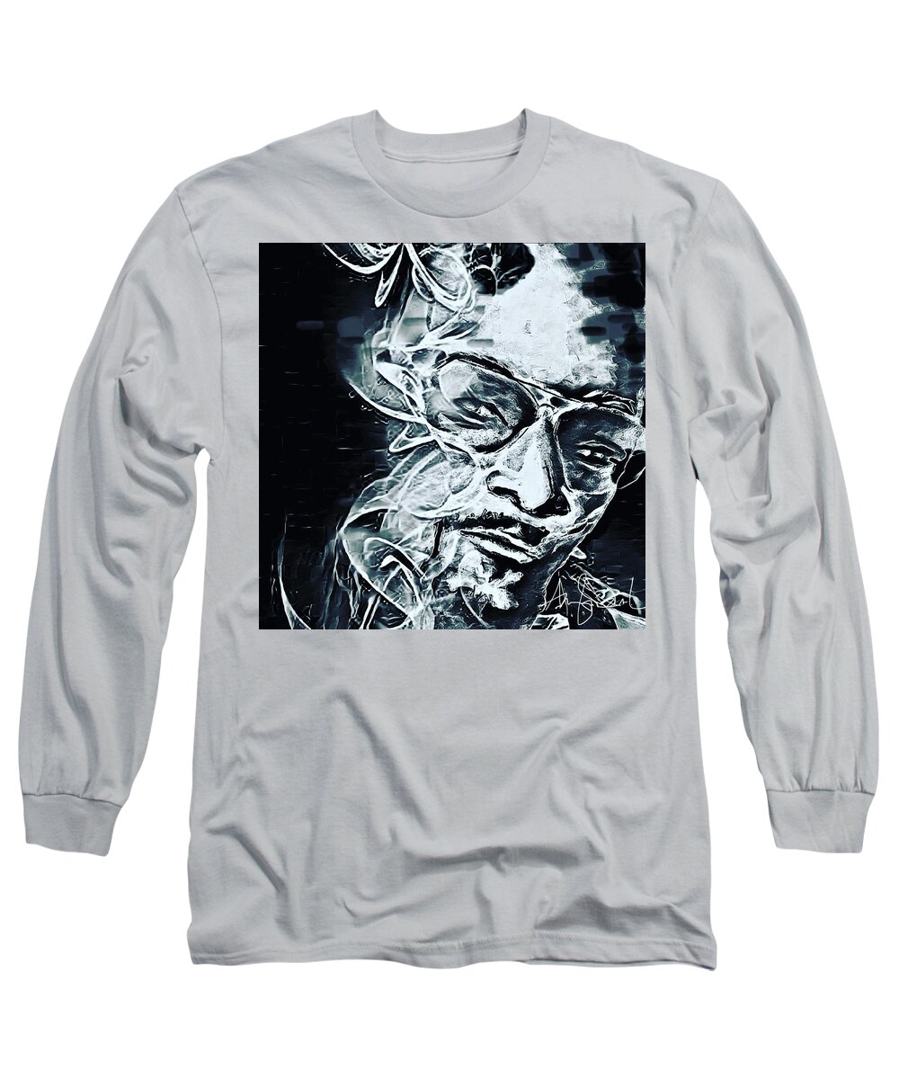  Long Sleeve T-Shirt featuring the mixed media Smoke by Angie ONeal