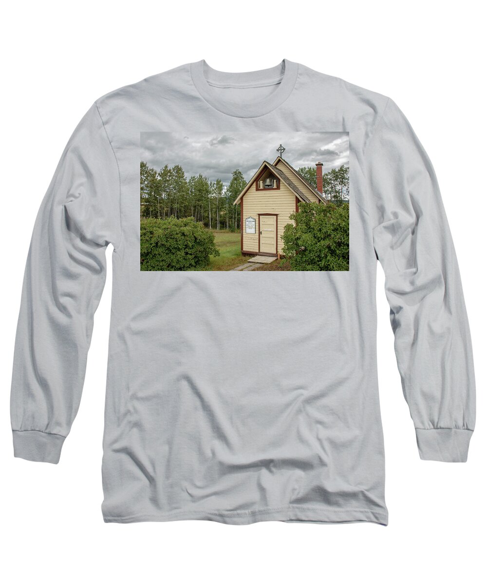 Church Long Sleeve T-Shirt featuring the photograph St. John the Divine Anglican Church in Quick British Columbia by Mary Lee Dereske