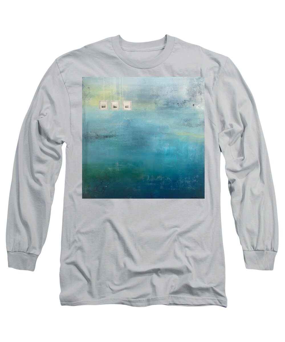 Blue Long Sleeve T-Shirt featuring the painting Still Waters by Vivian Mora