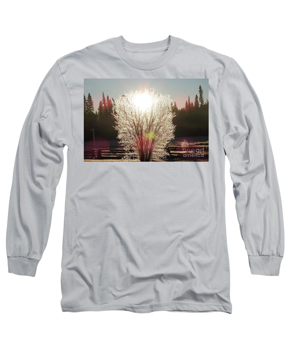 Sunrise Long Sleeve T-Shirt featuring the photograph Sunrise on the meadow. by Nicola Finch