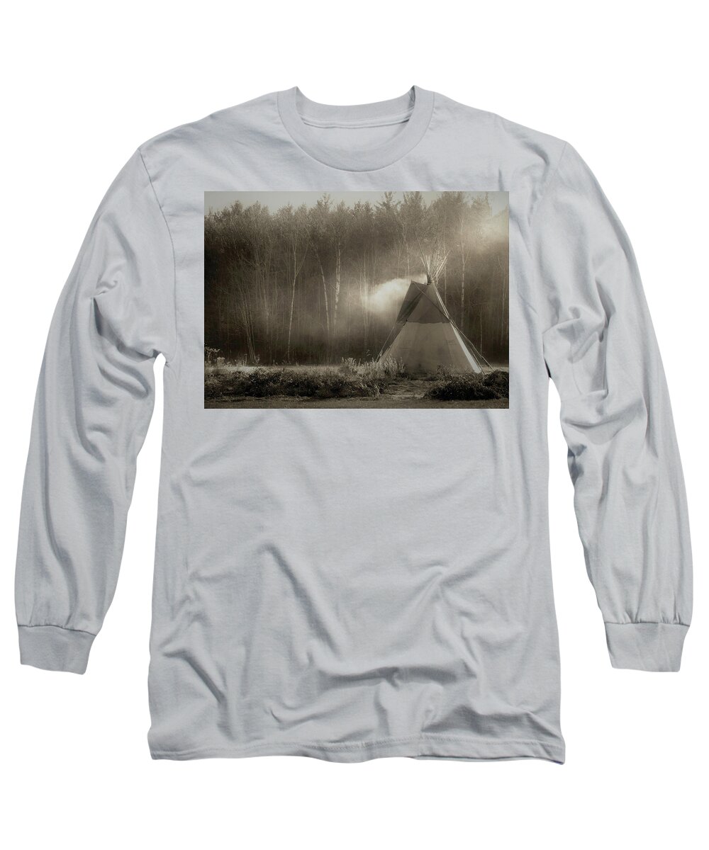 Teepee Long Sleeve T-Shirt featuring the photograph Teepee in the Light by Nancy Griswold