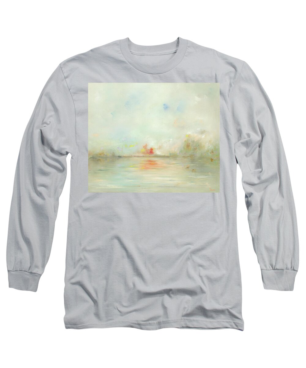 Lock Long Sleeve T-Shirt featuring the painting The Lock Keeper by Roger Clarke