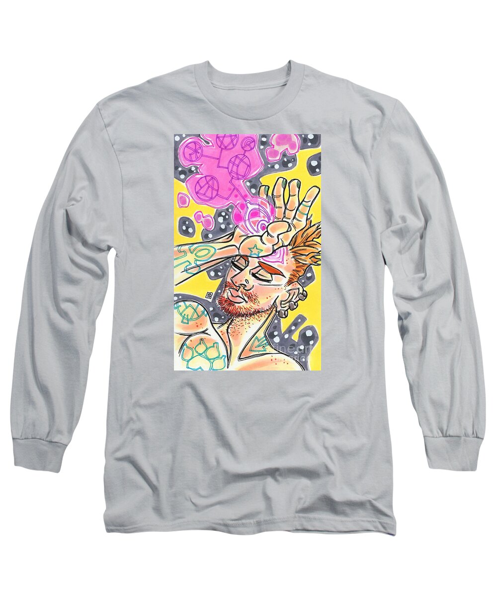 Shannon Hedges Long Sleeve T-Shirt featuring the drawing Third Eye by Shannon Hedges