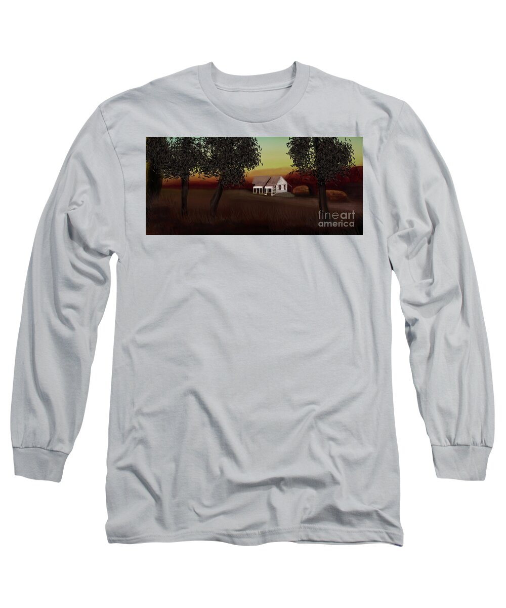 Town Long Sleeve T-Shirt featuring the digital art Tiny Town by Julie Grimshaw