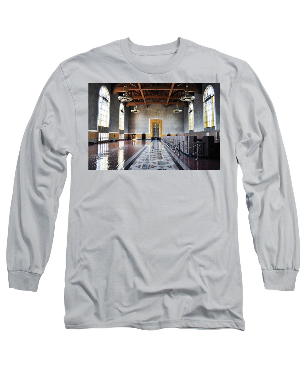 Union Station Long Sleeve T-Shirt featuring the photograph Union Station Los Angeles by Kyle Hanson