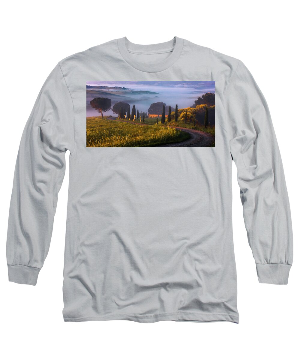 Italy Long Sleeve T-Shirt featuring the photograph Val d'Orcia by Evgeni Dinev