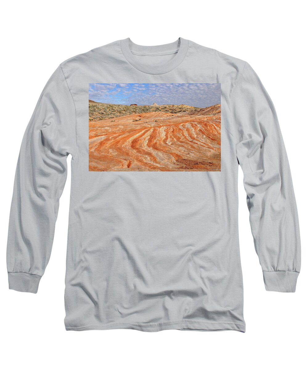 Valley Of Fire Long Sleeve T-Shirt featuring the photograph Van Gogh At The Valley Of Fire by Steve Wolfe