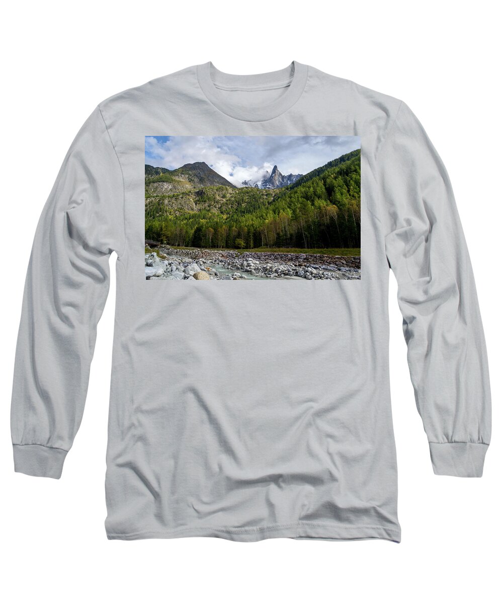 River Long Sleeve T-Shirt featuring the photograph View from the river by Andrew Lalchan