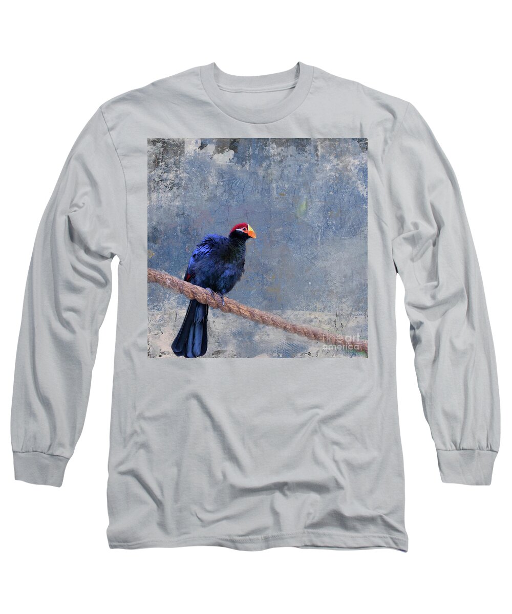 Violet Turaco Long Sleeve T-Shirt featuring the photograph Violet Turaco by Eva Lechner