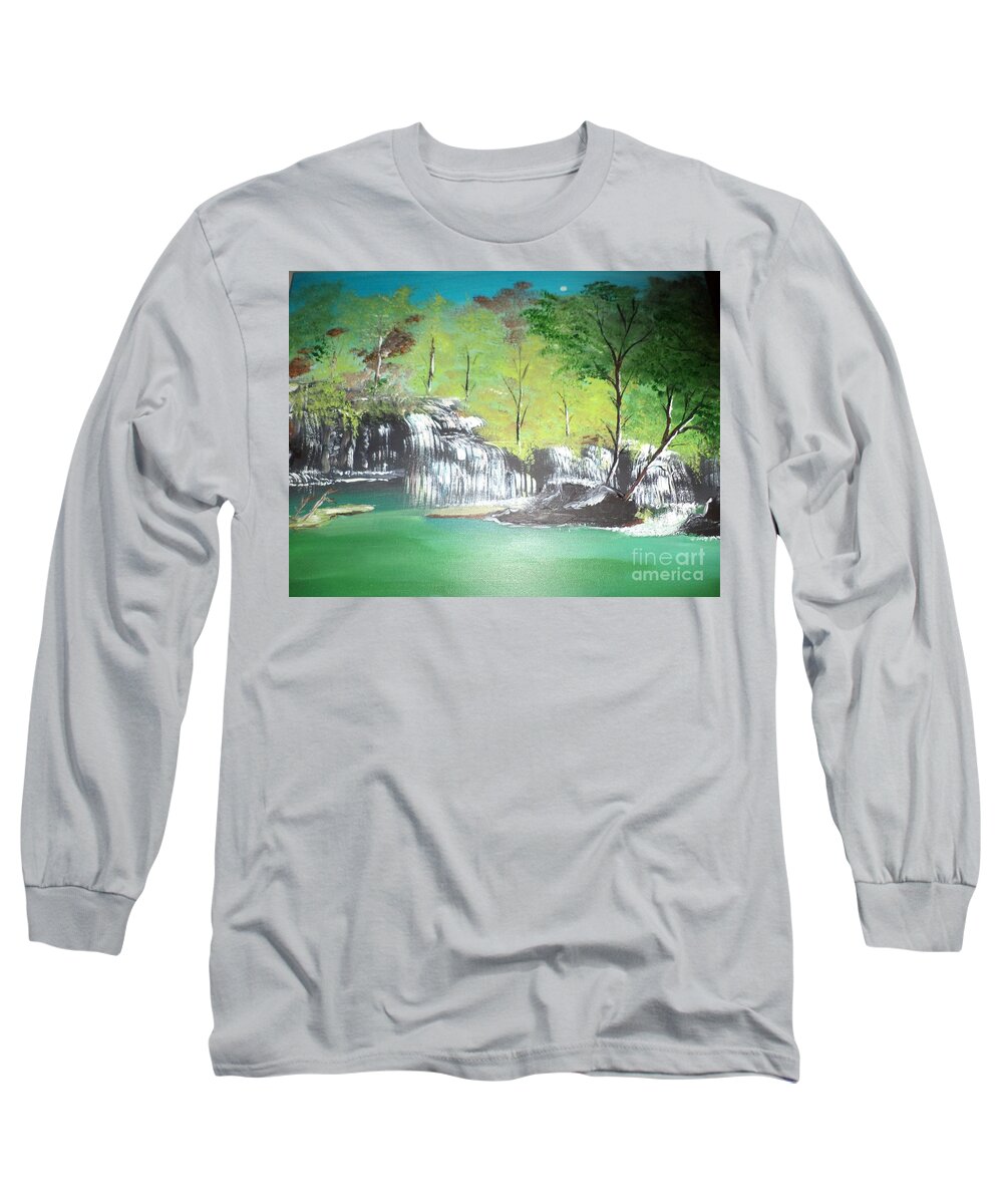  Long Sleeve T-Shirt featuring the painting Waterfalls galore Painting # 4 by Donald Northup