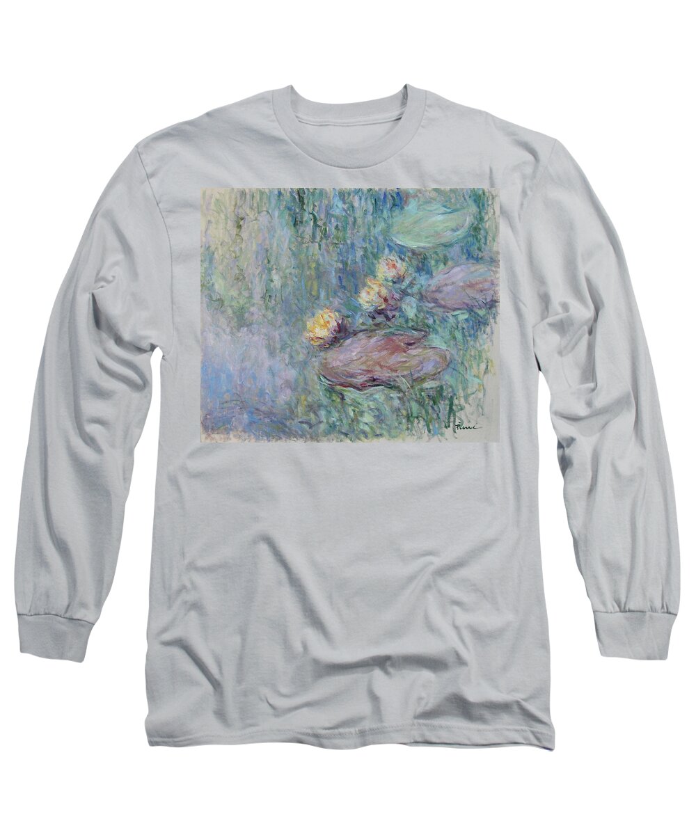 Nymphaea Long Sleeve T-Shirt featuring the painting Waterlelie Nymphaea Nr.6 by Pierre Dijk
