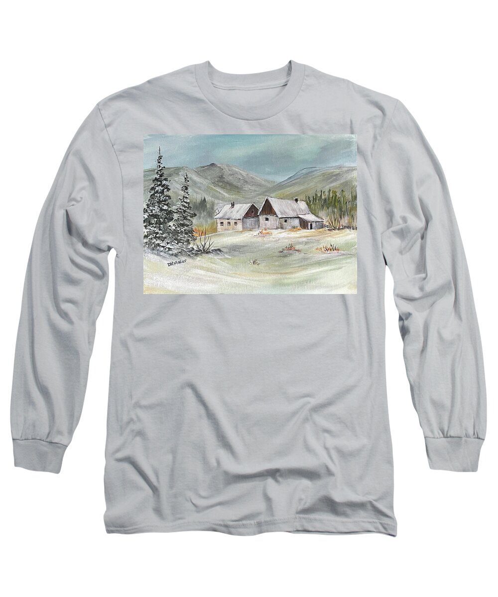 Winter Landscape Long Sleeve T-Shirt featuring the painting Winter, Winter, Winter by Dorothy Maier