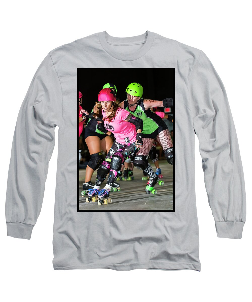 Roller Derby Long Sleeve T-Shirt featuring the photograph Women Who Fly #7 by Christopher W Weeks