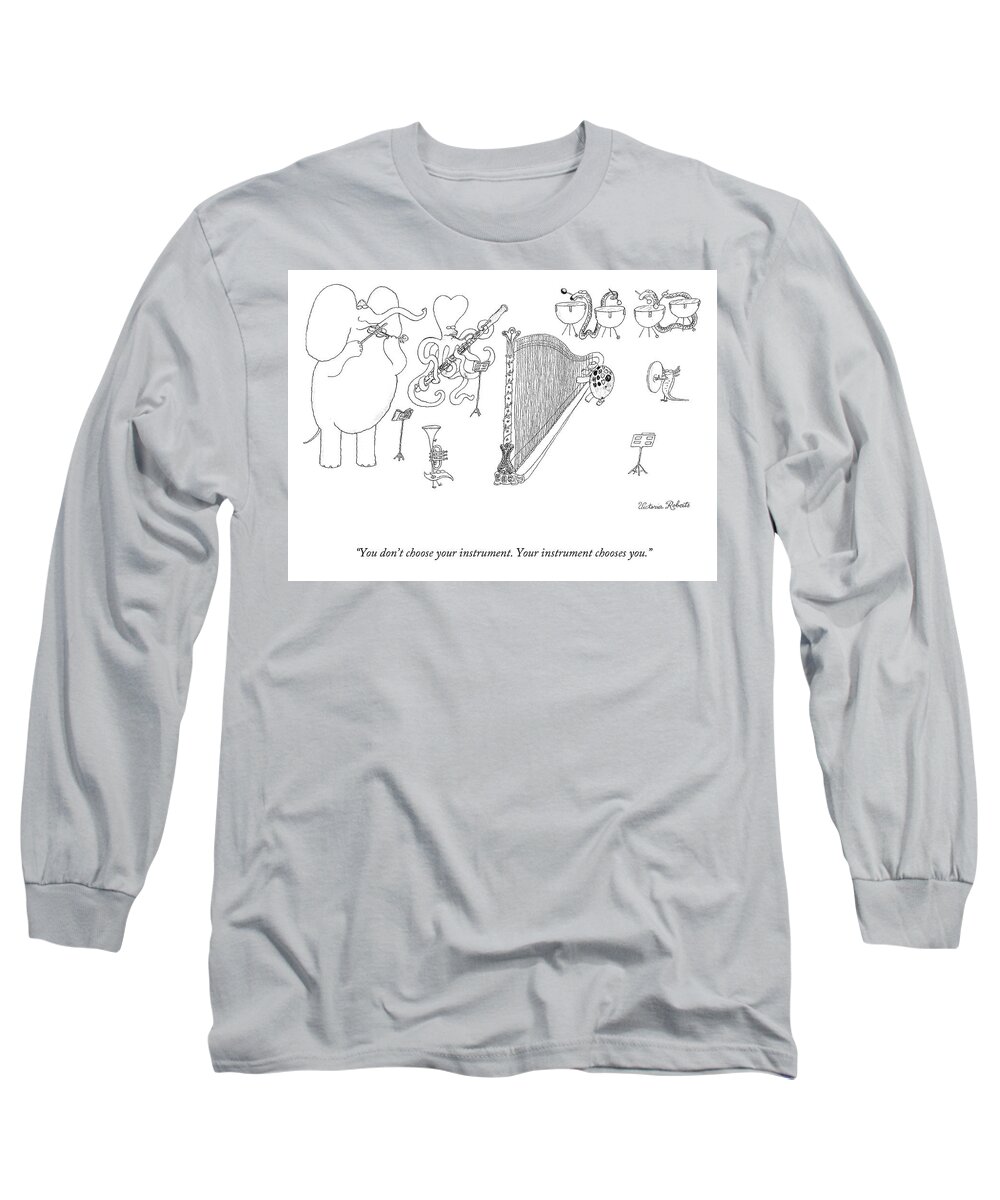 A27920 Long Sleeve T-Shirt featuring the drawing Your Instrument Choses You by Victoria Roberts