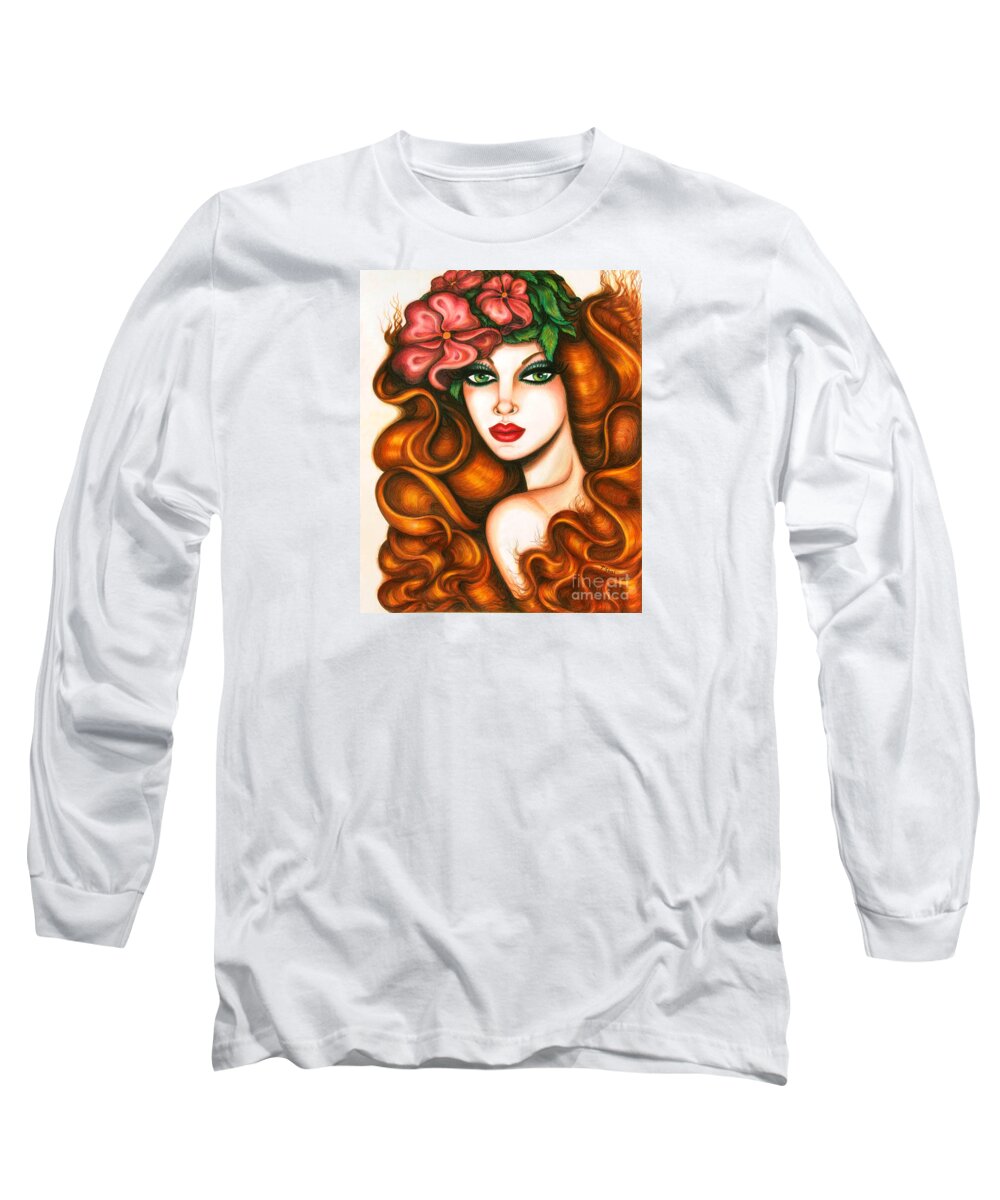 Art Print Long Sleeve T-Shirt featuring the drawing I See You 2 by Tara Shalton