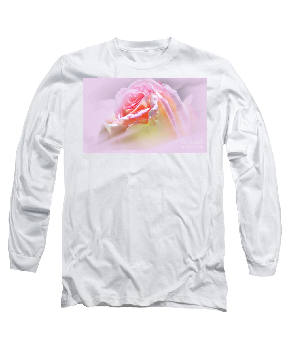 Rose Long Sleeve T-Shirt featuring the photograph Peaceful Pink Rose Haze by Judy Palkimas