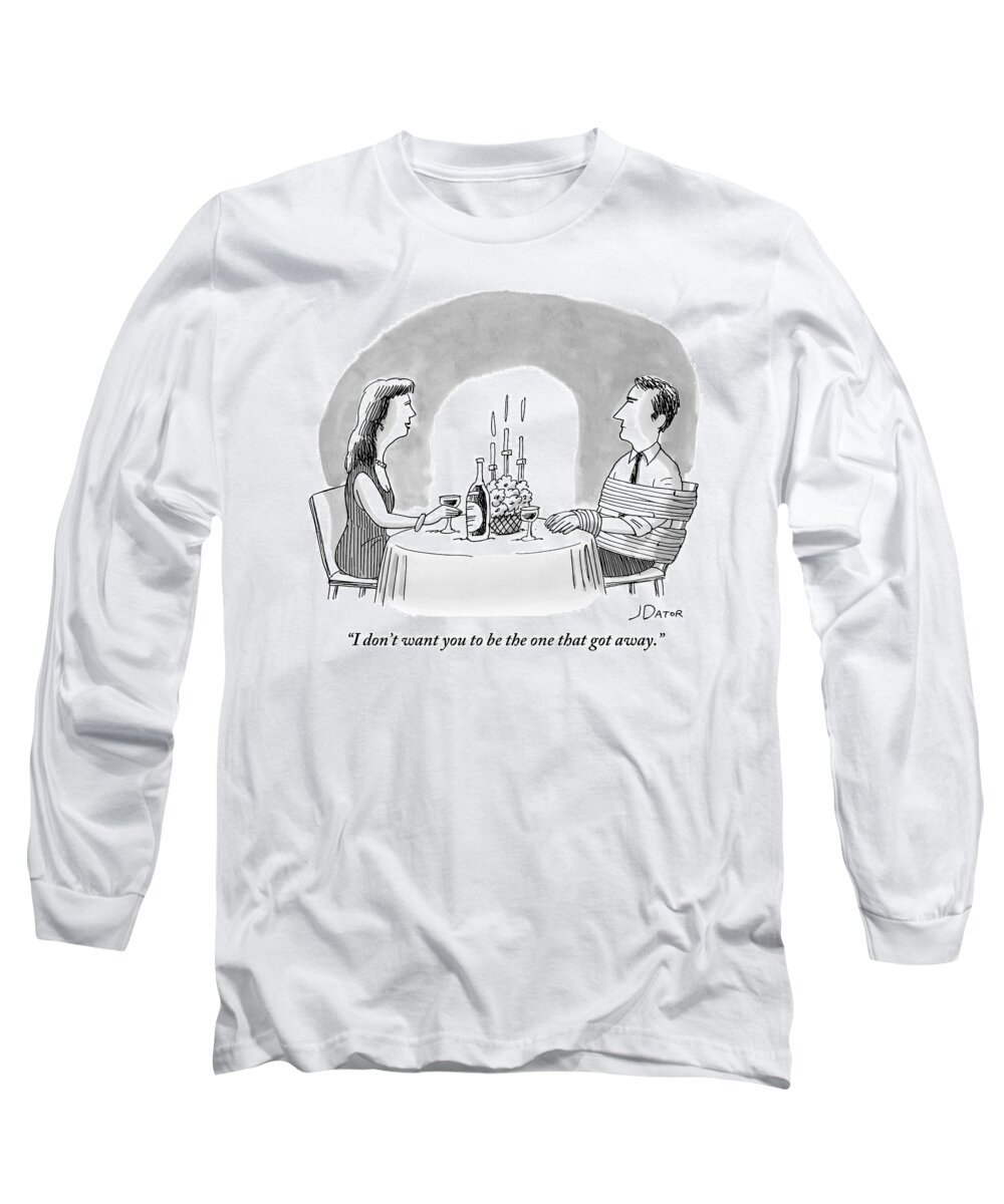 Cctk Long Sleeve T-Shirt featuring the drawing A Man And A Woman Sharing A Bottle Of Wine by Joe Dator