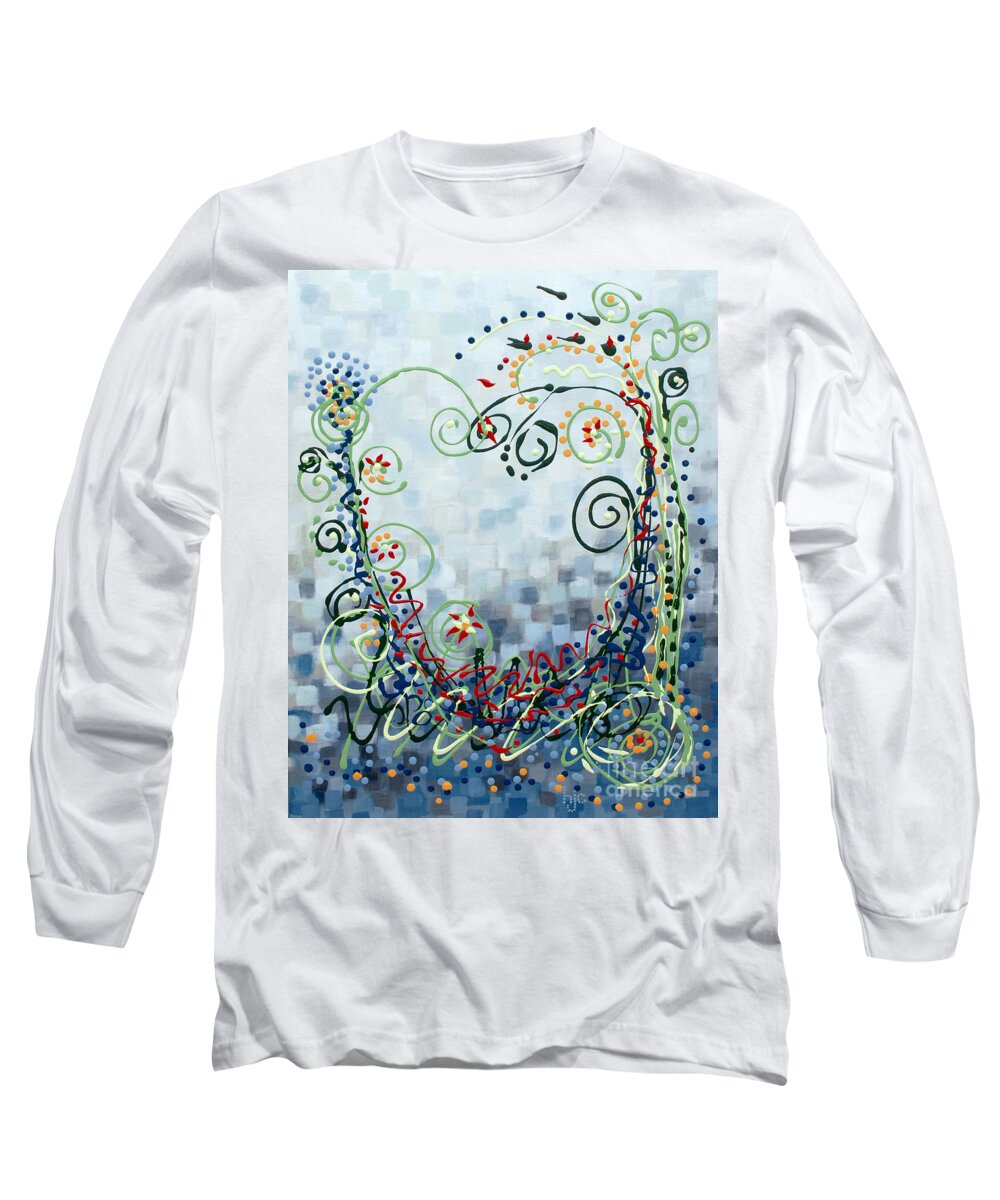 Heart Long Sleeve T-Shirt featuring the painting Crazy Love Jazz by Holly Carmichael