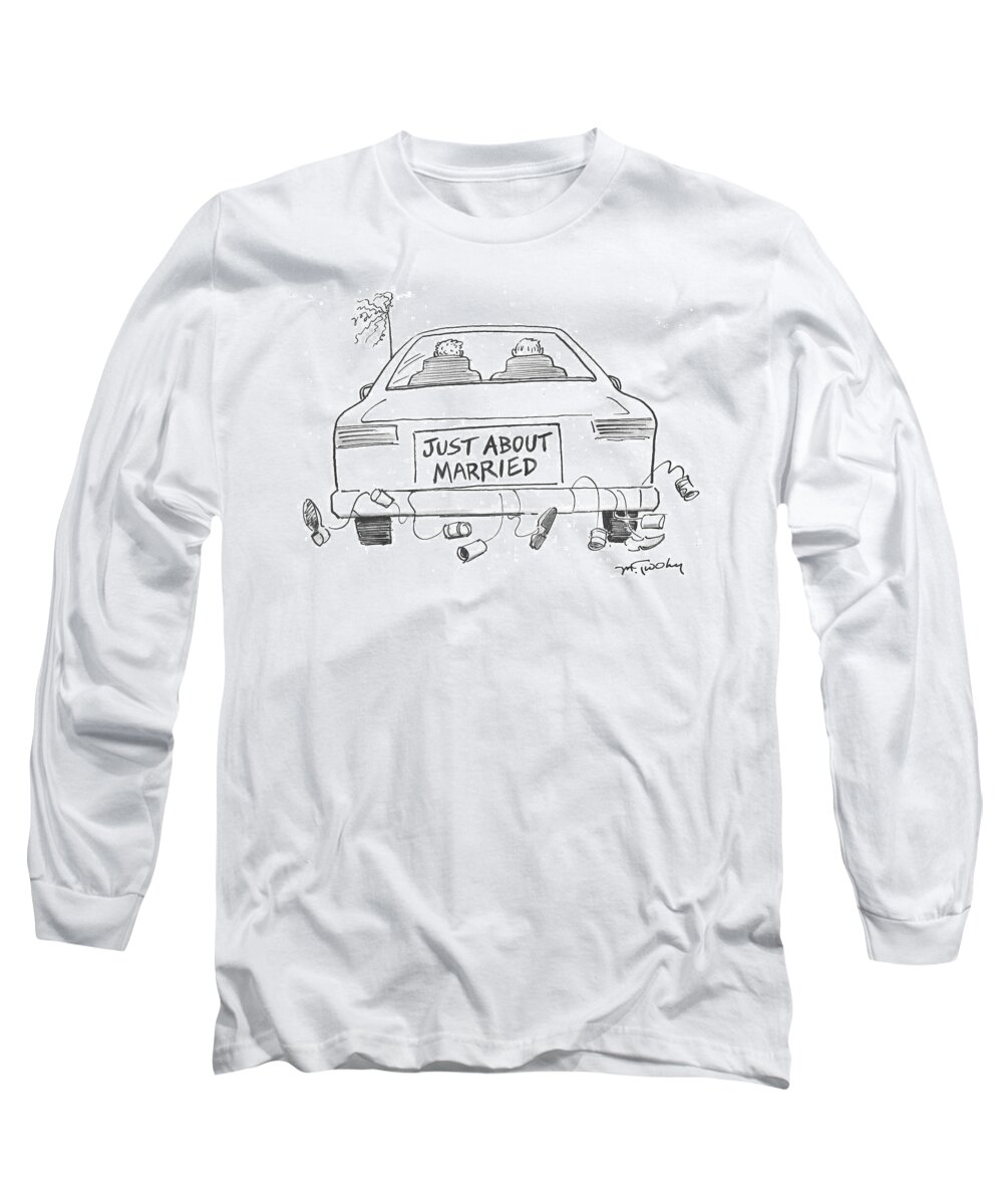 Just About Married Long Sleeve T-Shirt featuring the drawing Just About Married by Mike Twohy