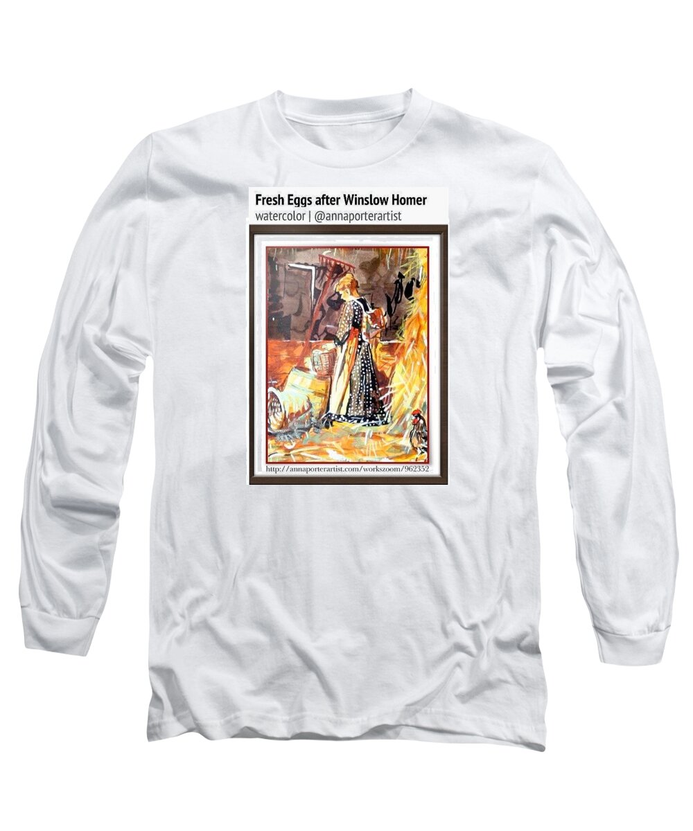 Art Long Sleeve T-Shirt featuring the photograph Study Of Fresh Eggs After Winslow #1 by Anna Porter