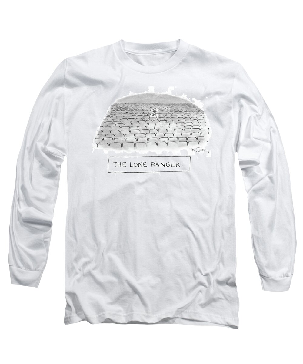 The Lone Ranger Long Sleeve T-Shirt featuring the drawing The Lone Ranger #1 by Mike Twohy