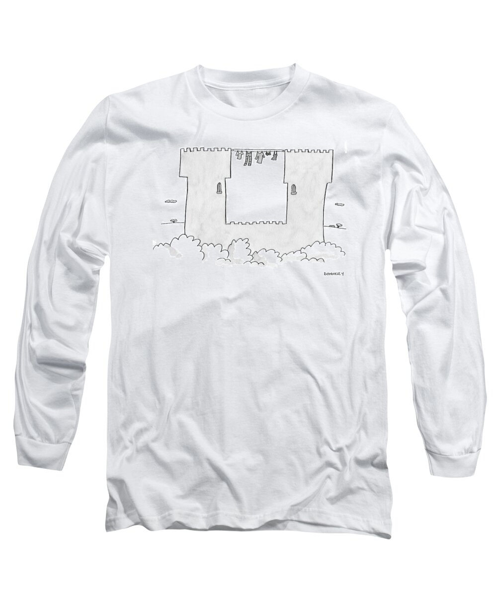 Castles Long Sleeve T-Shirt featuring the drawing Captionless by Liza Donnelly