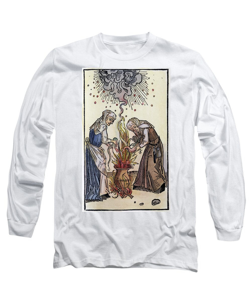 1508 Long Sleeve T-Shirt featuring the painting Witches, 1508 #1 by Granger