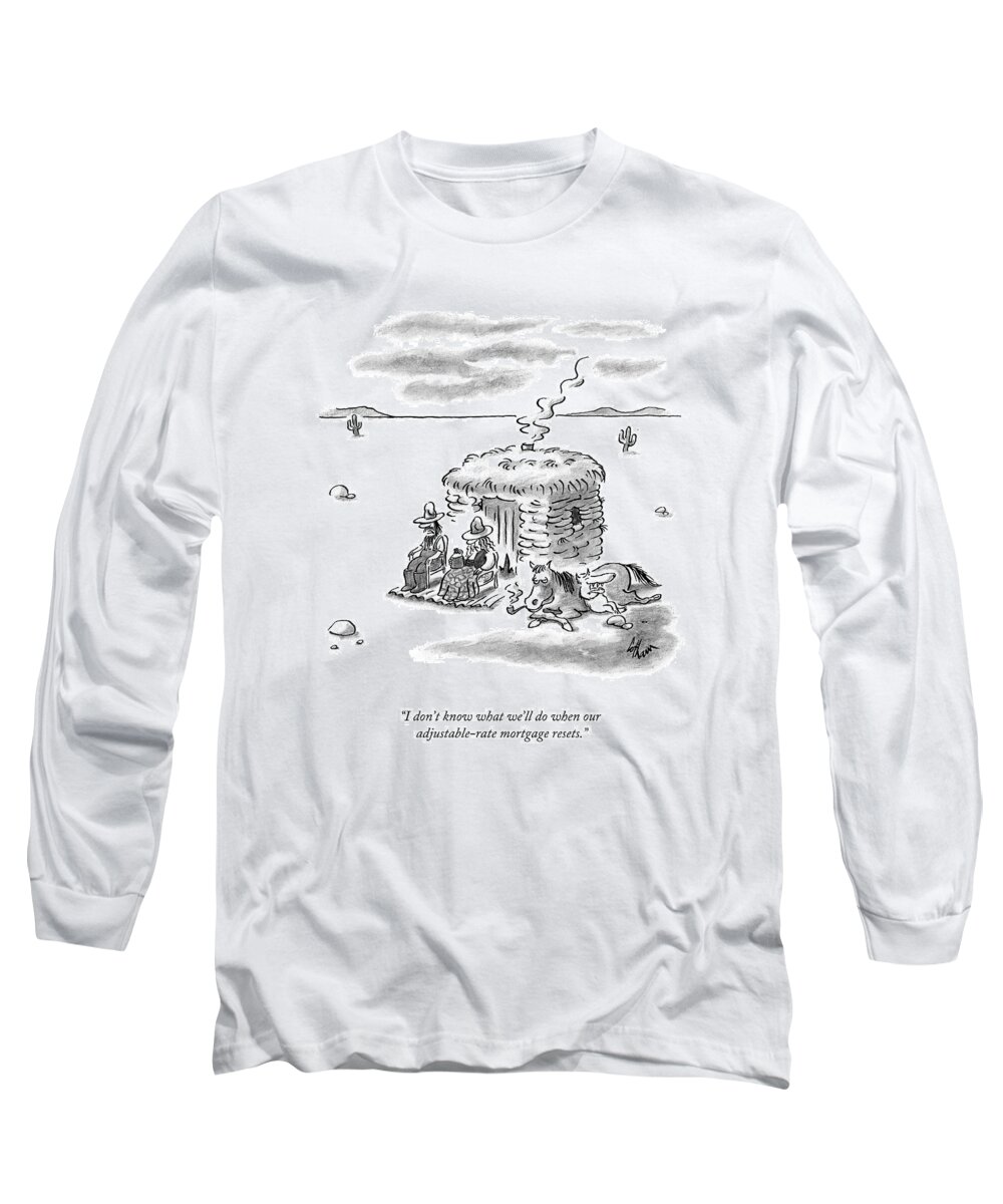 Desert Long Sleeve T-Shirt featuring the drawing I Don't Know What We'll Do When by Frank Cotham