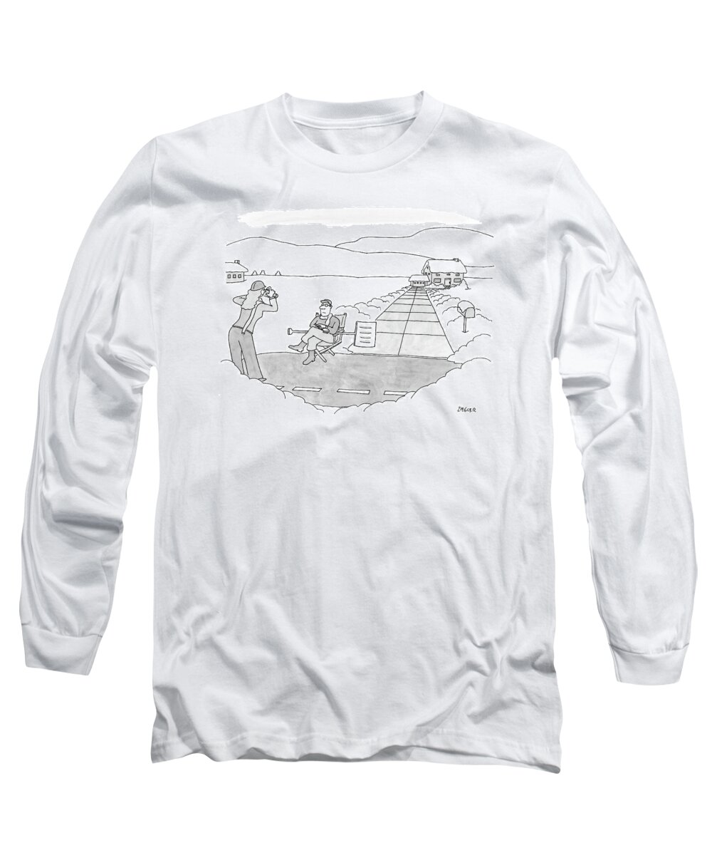 Winter Long Sleeve T-Shirt featuring the drawing New Yorker December 17th, 2007 by Jack Ziegler