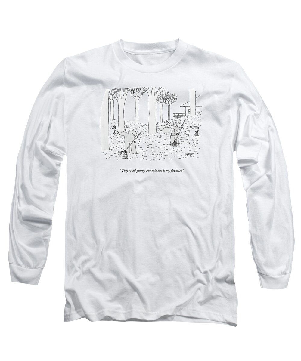 theyre All Pretty Long Sleeve T-Shirt featuring the drawing They're All Pretty by Jack Ziegler