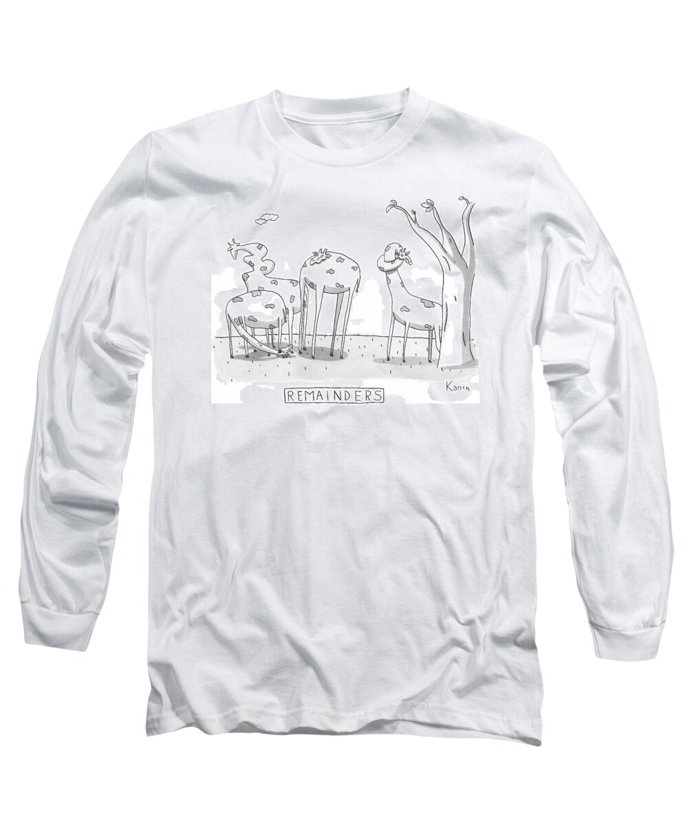 Captionless Long Sleeve T-Shirt featuring the drawing Remainders by Zachary Kanin