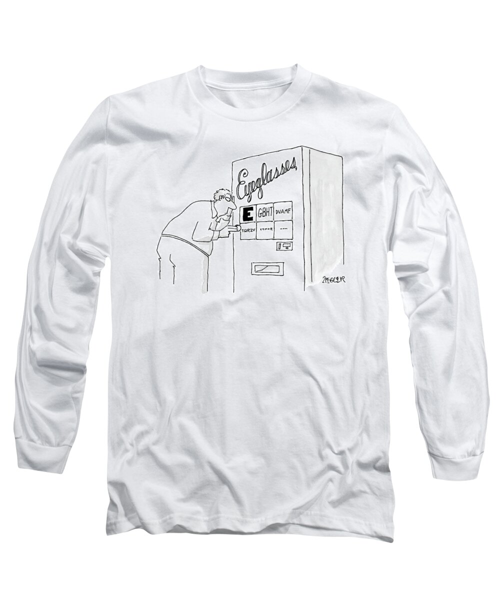 Medical Consumerism Problems

(vending Machine For Eyeglasses Has Buttons With Different Size Letters Like On An Optometrists Eye Chart.) 120128 Jzi Jack Ziegler Long Sleeve T-Shirt featuring the drawing New Yorker November 29th, 2004 by Jack Ziegler