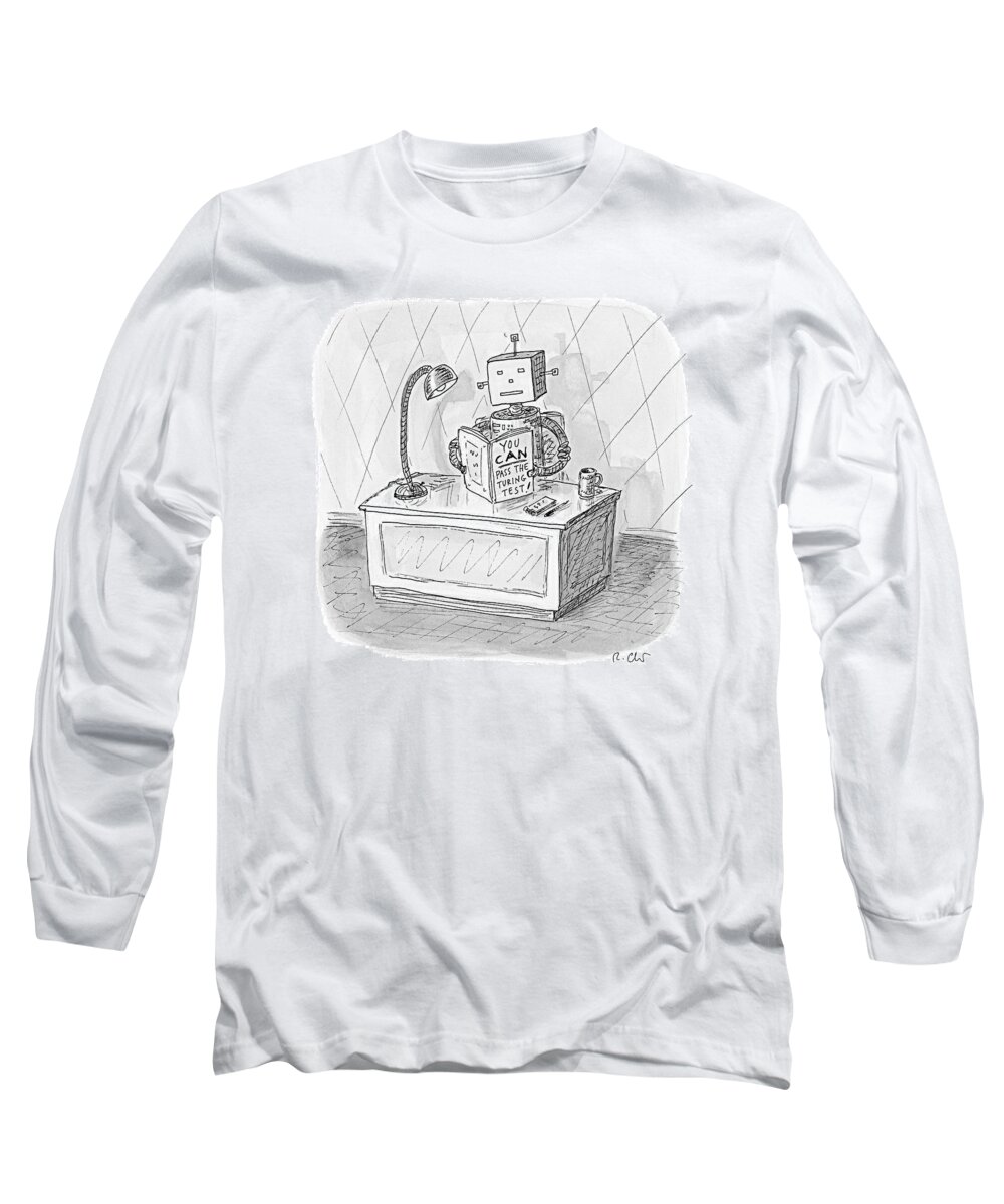 Robot Long Sleeve T-Shirt featuring the drawing New Yorker March 6th, 2017 by Roz Chast