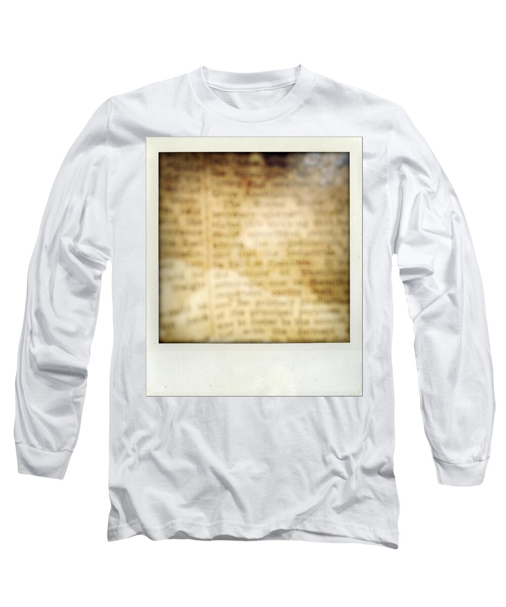 Abstract Long Sleeve T-Shirt featuring the photograph Grunge newspaper #2 by Les Cunliffe