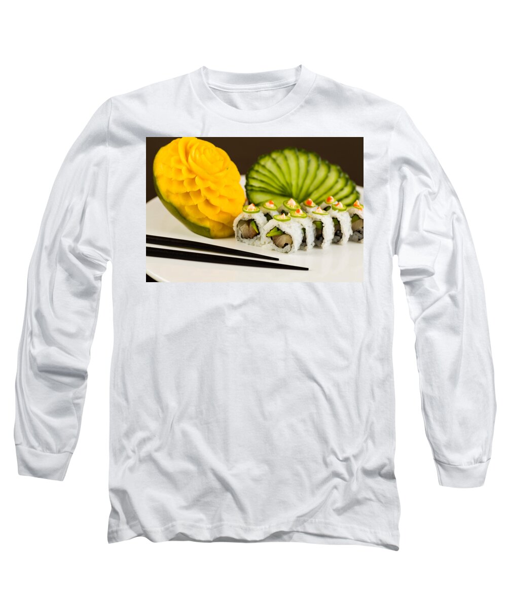 Asian Long Sleeve T-Shirt featuring the photograph Spicy Tuna Roll by Raul Rodriguez