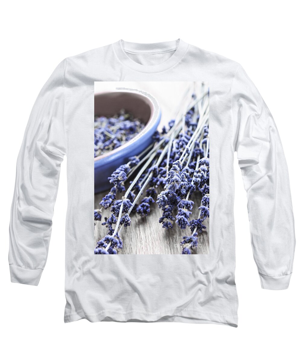 Lavender Long Sleeve T-Shirt featuring the photograph Dried lavender 1 by Elena Elisseeva