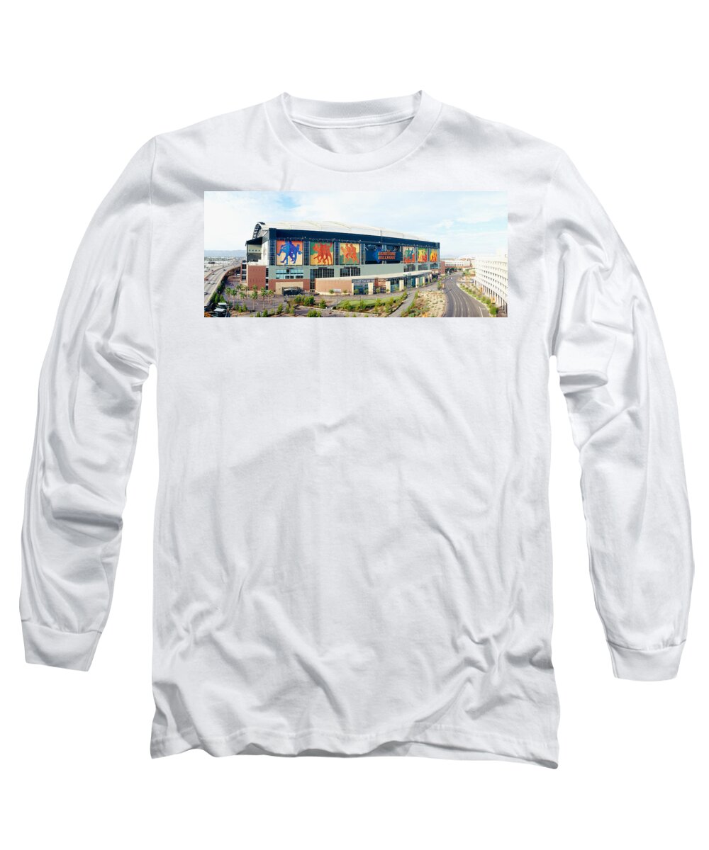 Photography Long Sleeve T-Shirt featuring the photograph High Angle View Of A Baseball Stadium #3 by Panoramic Images