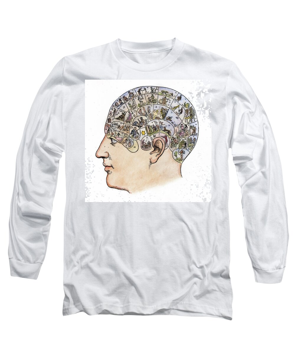 19th Century Long Sleeve T-Shirt featuring the painting Phrenology, 19th Century #4 by Granger