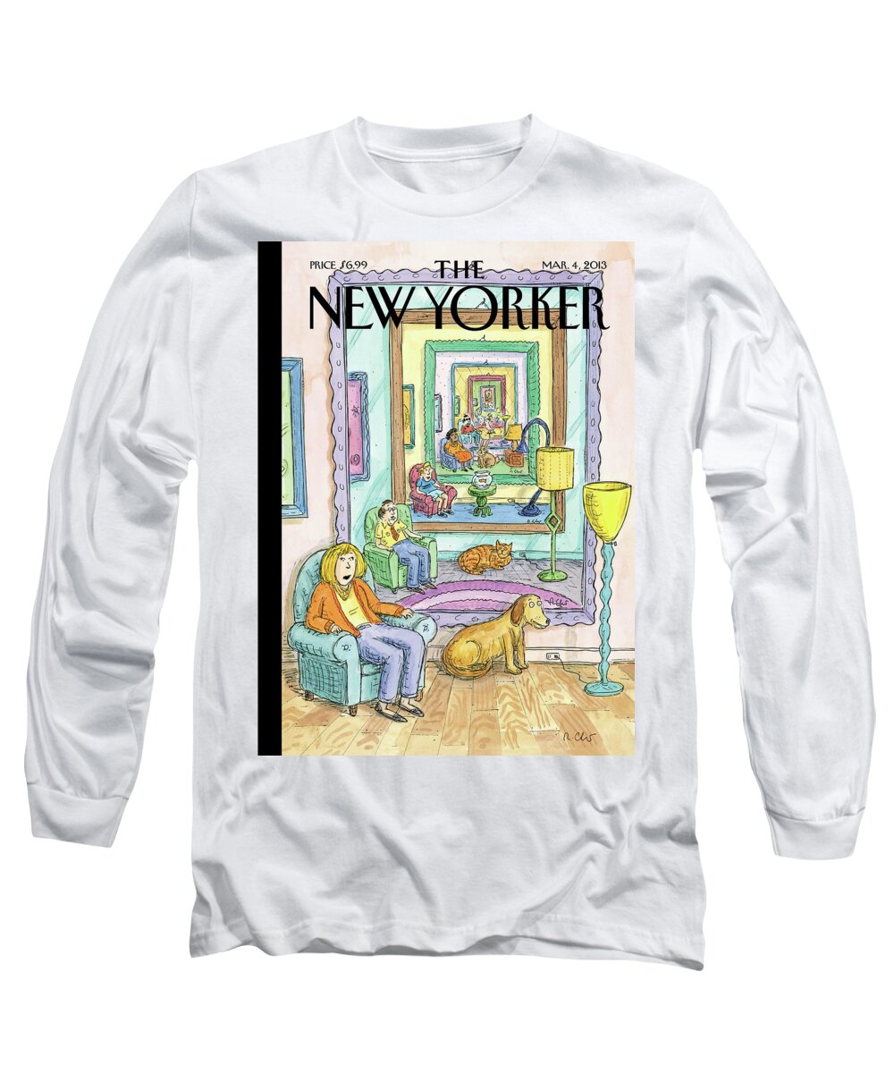 Dog Long Sleeve T-Shirt featuring the painting Ad Infinitum by Roz Chast